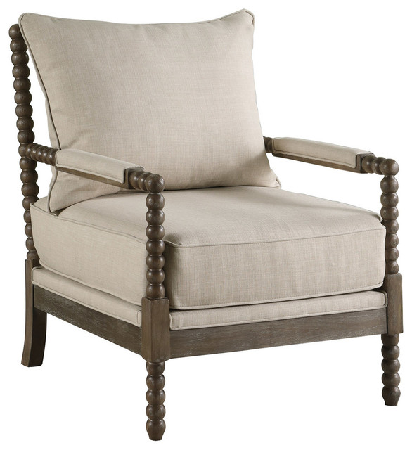West Palm Living Room Accent Chair in Rustic Oak Traditional Armchairs And Accent Chairs