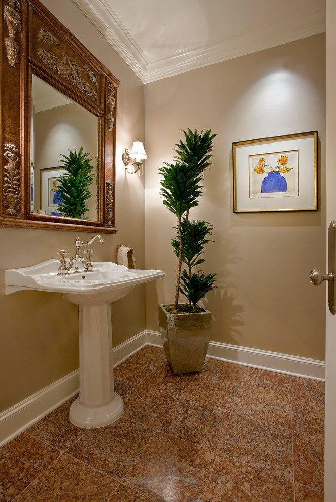 Design ideas for a traditional powder room in Seattle.