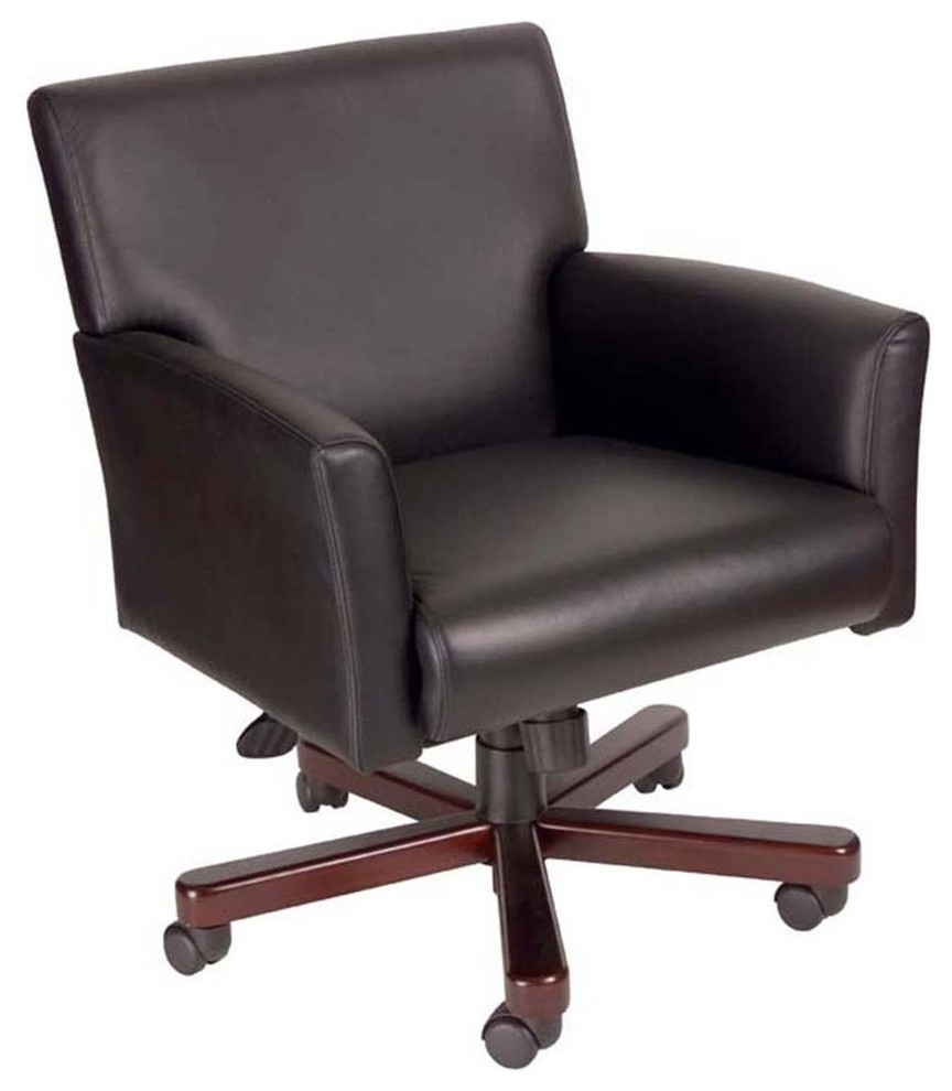 Conference Room Box Armchair In Black w Adjus