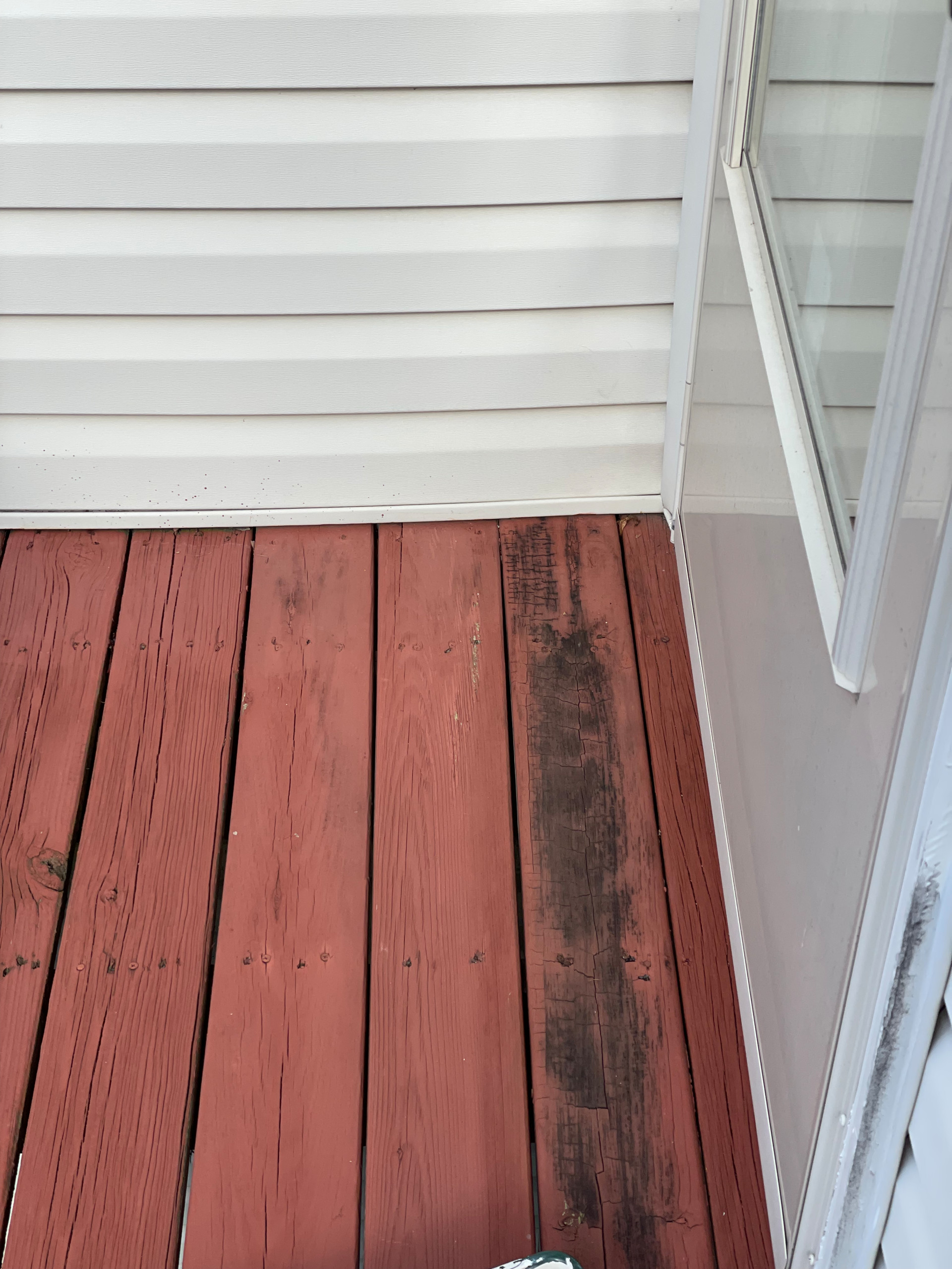 Deck stain and masonry repairs