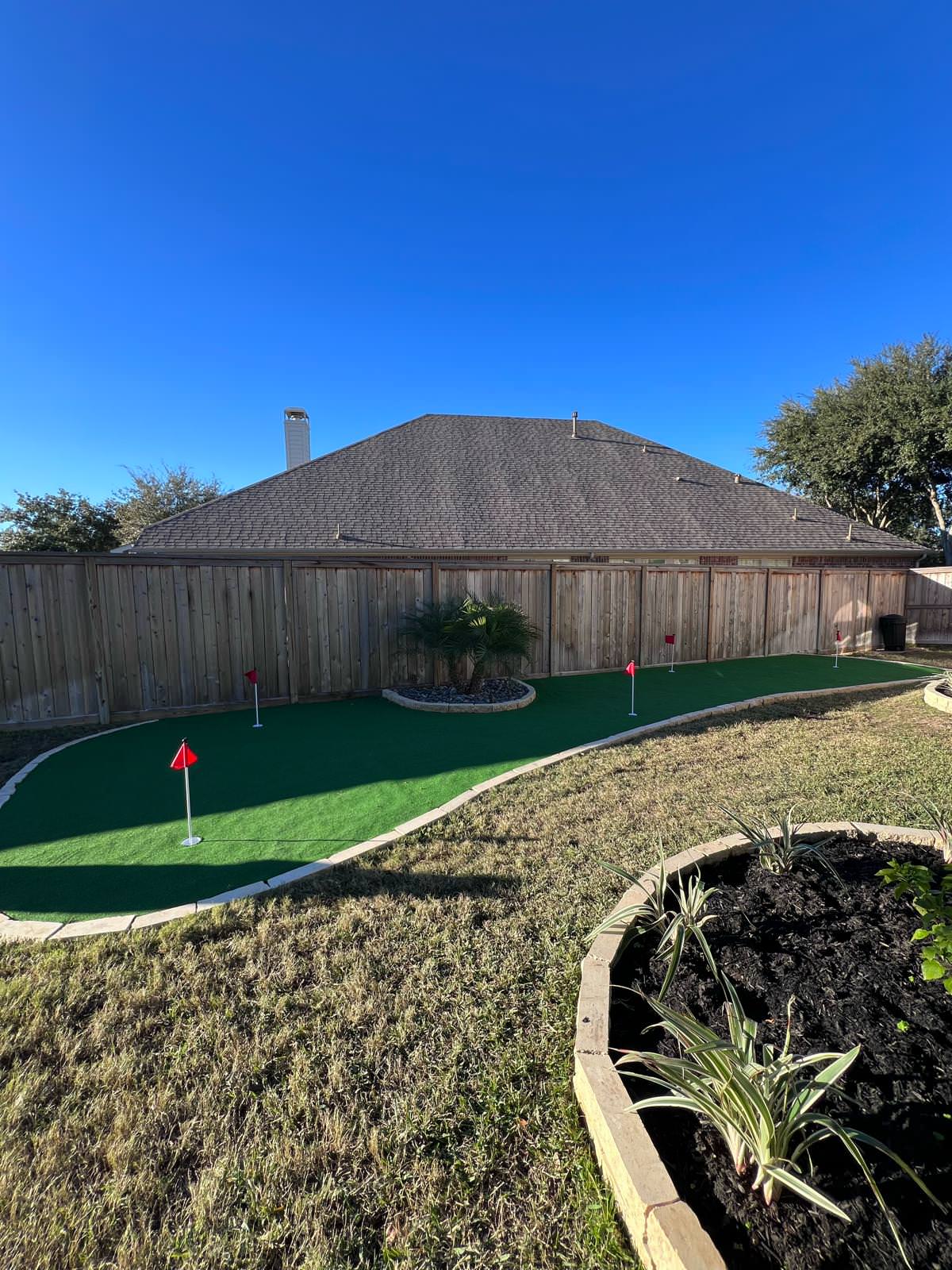 Putting Green, Backyard Paradise and Front yard Makeover in Fulshear!