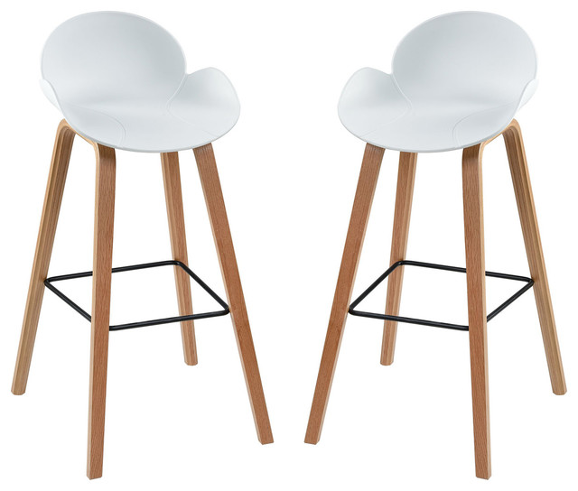 Las Mile Bar Stools White And Natural Wood Tone Midcentury Las Mile Bar Stools White And Natural Wood Tone Midcentury Counter By Lighting New York