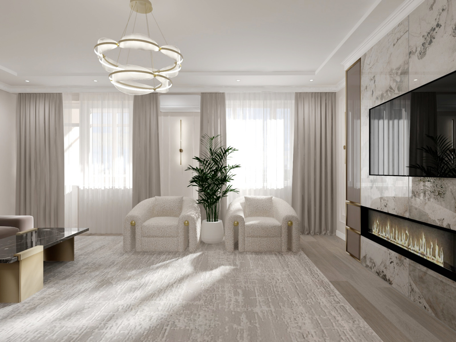 Гостиная. Площадь 36 м2