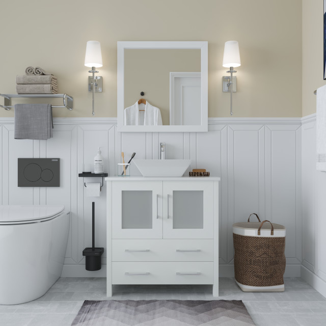 Vanity Art Vanity Set With Vessel Sink Contemporary Bathroom
