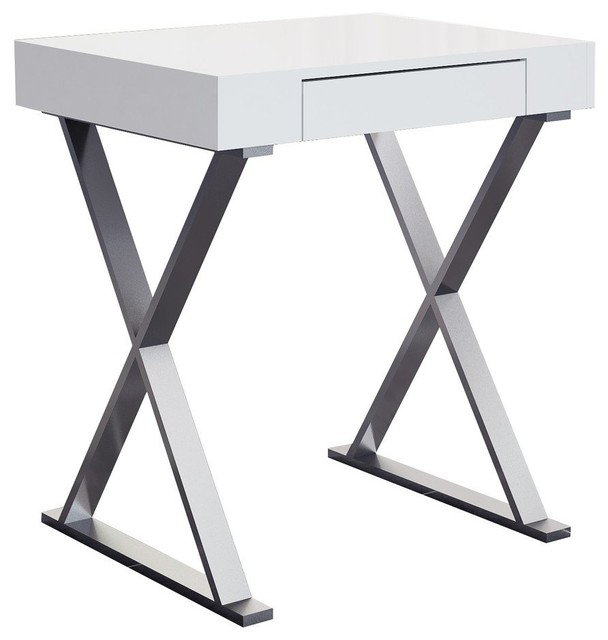 Super Compact 27 Modern White Lacquer Stainless Steel Office Super Compact 27 Modern White Lacquer