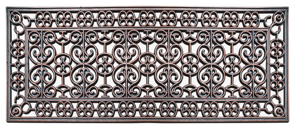 Scrollwork 18"x 48" 100% Rubber Beautifully Hand Finished Elegant Large Doormat,