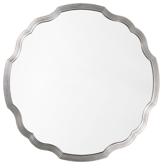 Joy Modern Classic Silver Leaf Wavy Round Mirror Mirrors Joy Modern Classic Silver Leaf Wavy Round Mirror
