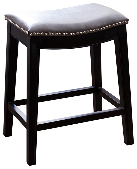Abbyson Living Rivoli Leather Nailhead Trim Counter Stool Abbyson Living Rivoli Leather Nailhead Trim Counter Stool Transitional Bar Stools And By