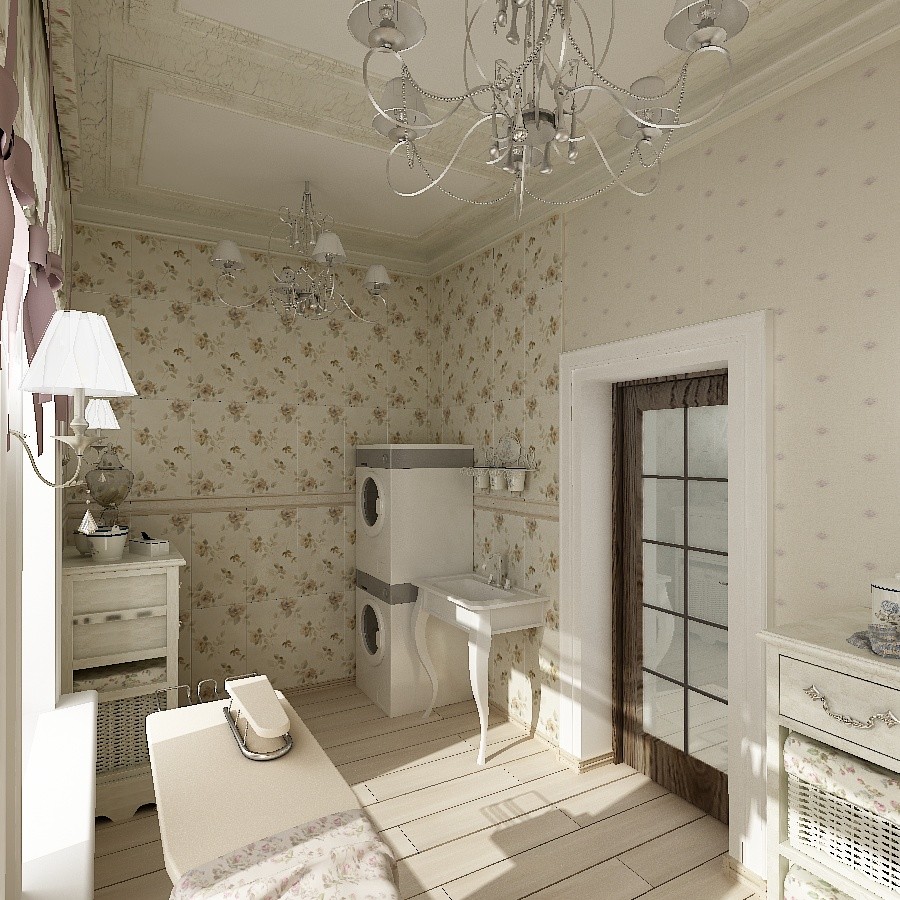 Дизайн-проект постирочной в стиле "Шале".