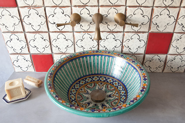 Moroccan Inspired Bathroom With Feature Basin And Cabinetry Mediterranean Sussex By The Brighton Bathroom Company Houzz