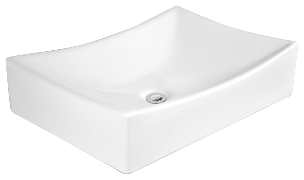 st-604 rectangular vessel bathroom sink with overflow