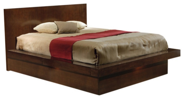 Contemporary Style Platform California King Bed With Rail Seating ...