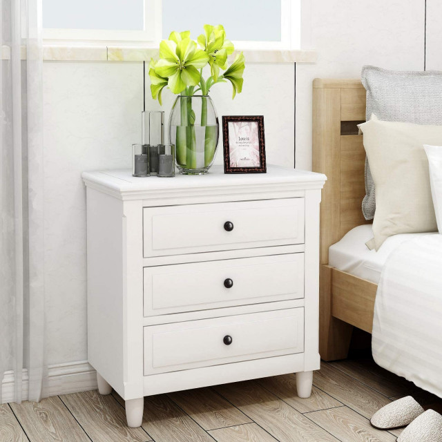 Beech Oak Chest of Drawers Bedroom Furniture Storage Bedside Cabinet 3 Drawer 
