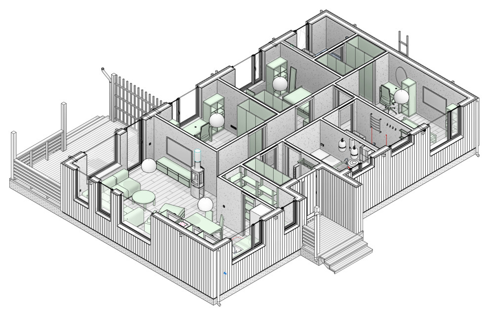 Объемный план 1 этажа