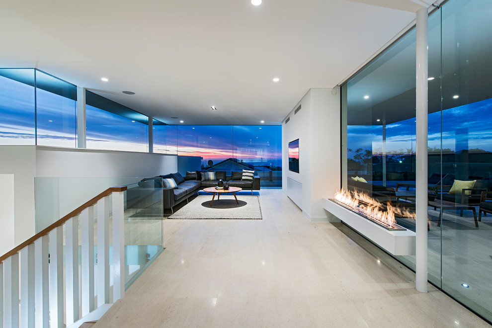 Inspiration for an expansive modern living room in Perth.
