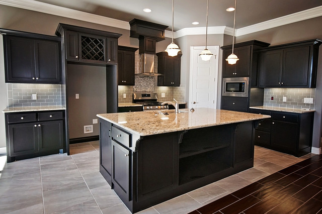 Contemporary Kitchen with Double Crown Molding - Contemporary - Kitchen ...