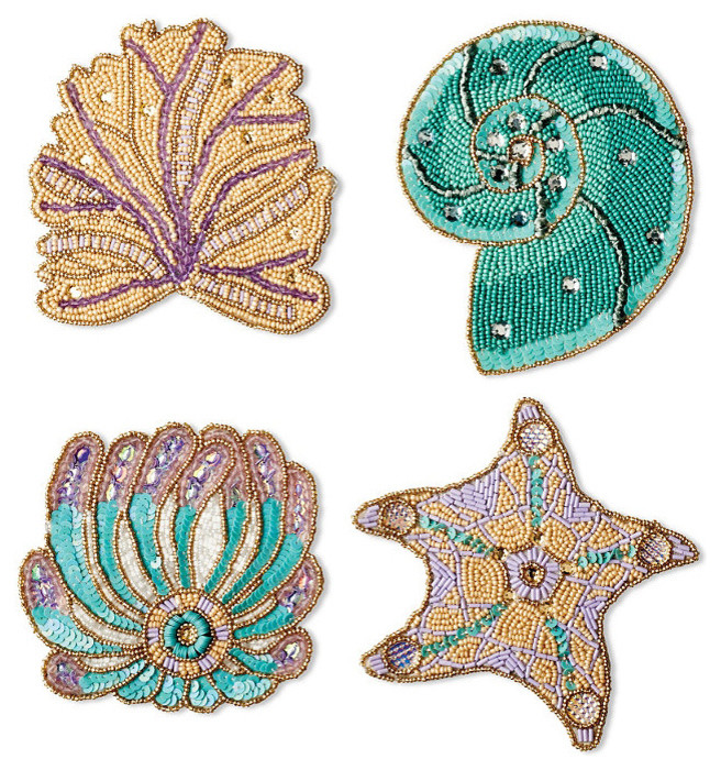 Kim Seybert Enchanted Sea Odyssey Coasters, Set of Four