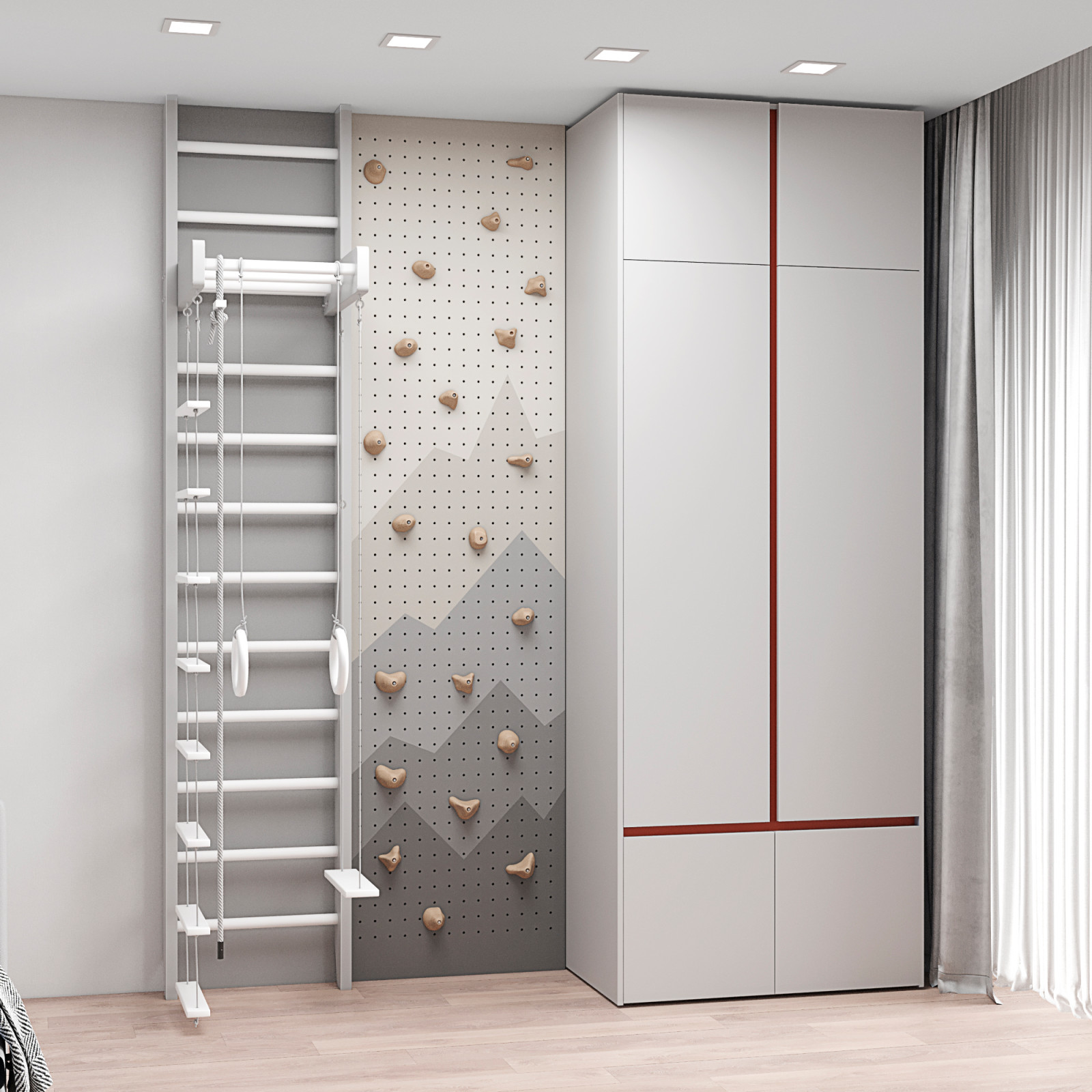 Квартира для молодой семьи с двумя детьми и домашним питомцем.