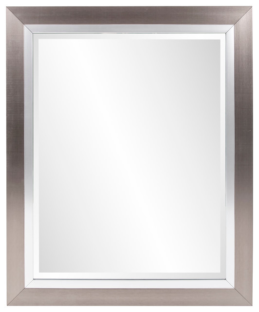 Howard Elliott Chicago Brushed Silver Mirror 28 X34 X1