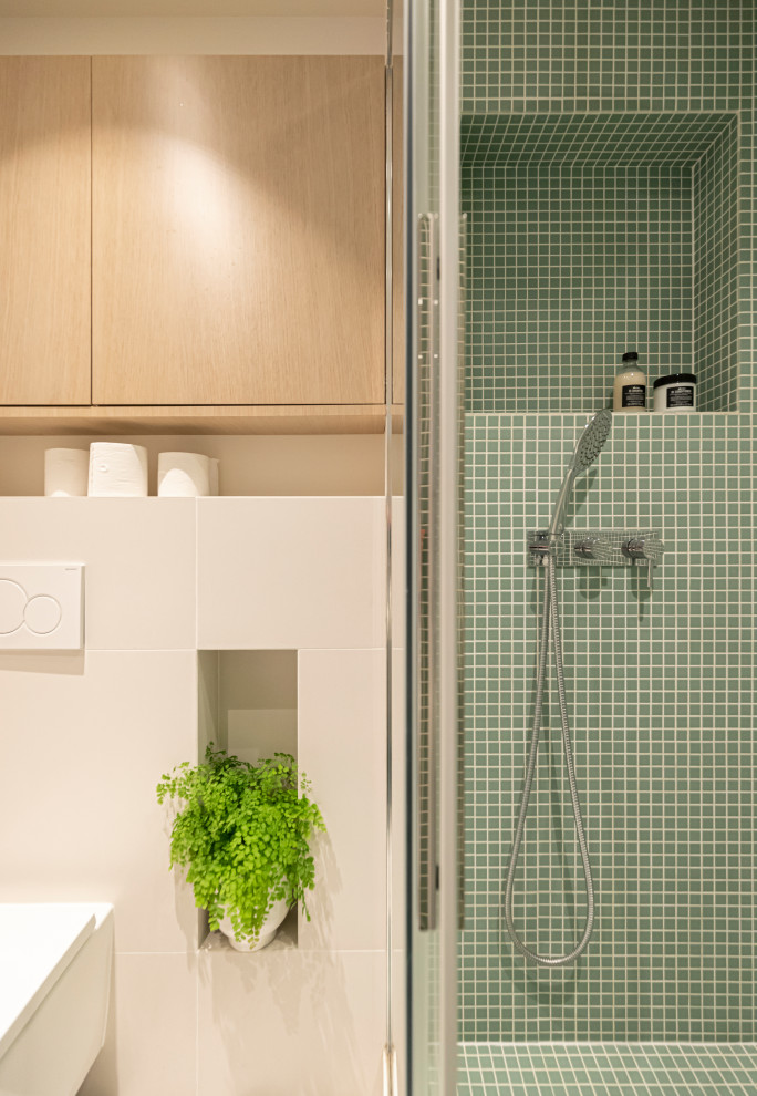 Exemple d'une salle de bain tendance.