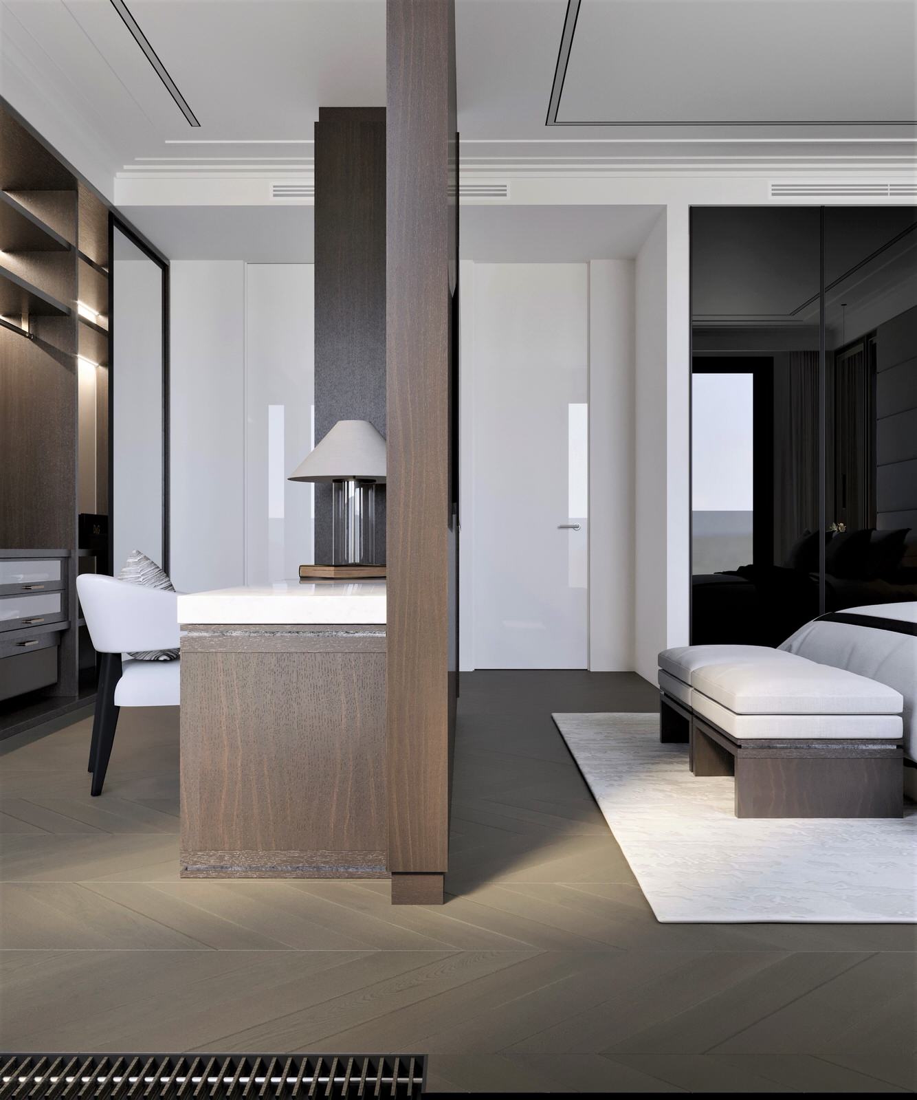 Мастер спальня с проходным гардеробом