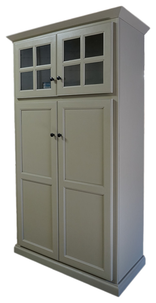Traditional Pantry with Upper Cabinet Storage, Summer Sage