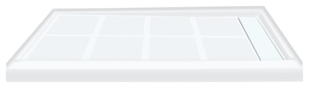 Transolid TRS_FL4832R Linear 48" x 32" Rectangular Shower Base - White