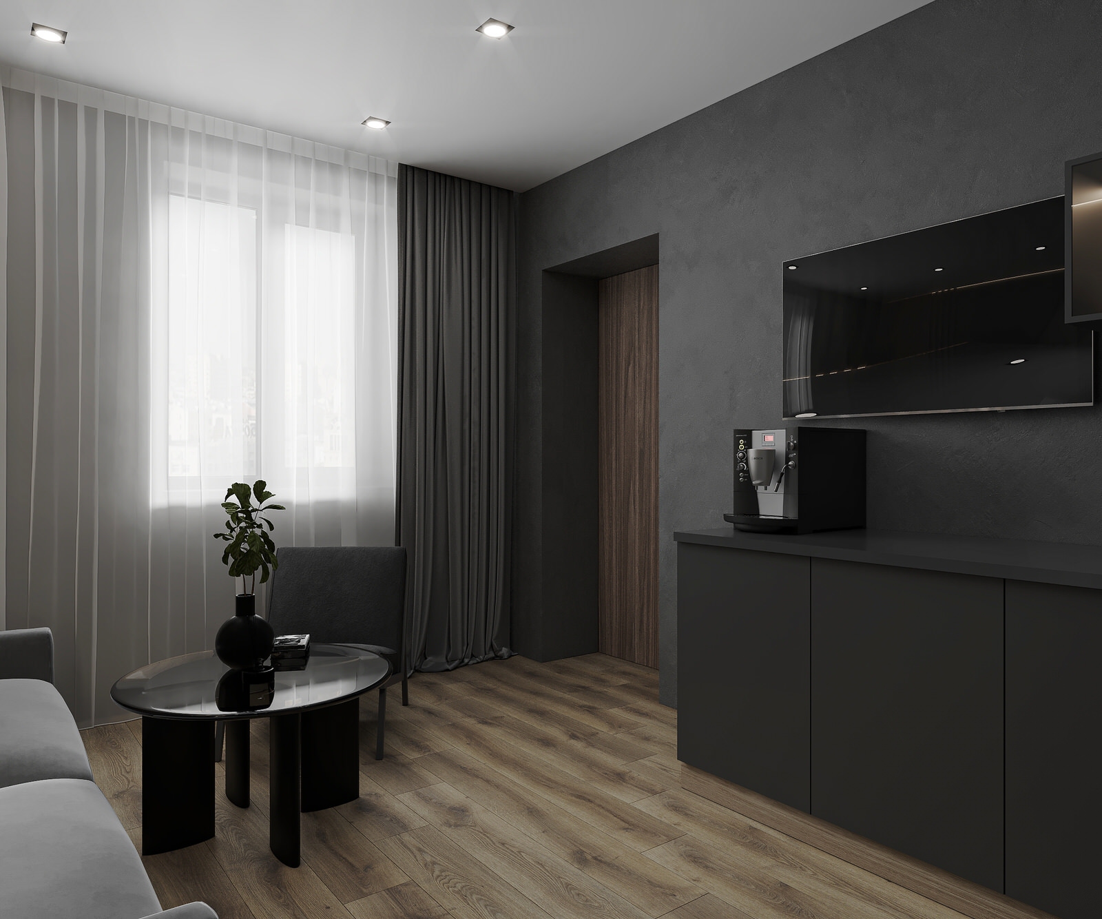 Дизайн-проект кабинета руководителя, зона отдыха  и санузла при кабинете