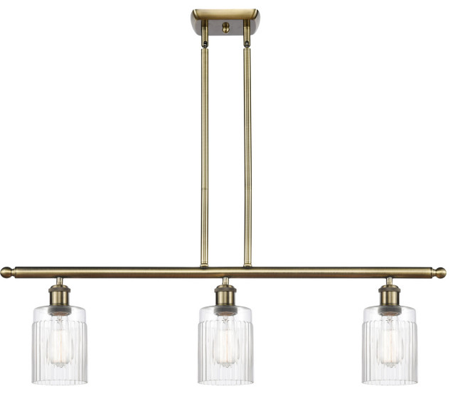 Ballston Hadley 3 Light Island Light in Antique Brass Industrial