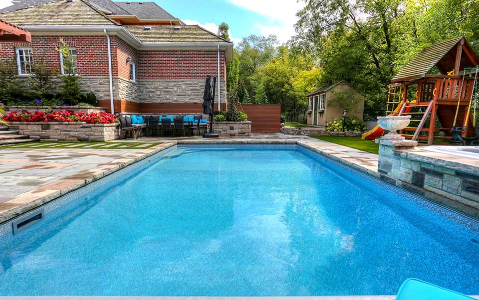 Pool - large modern pool idea in Toronto