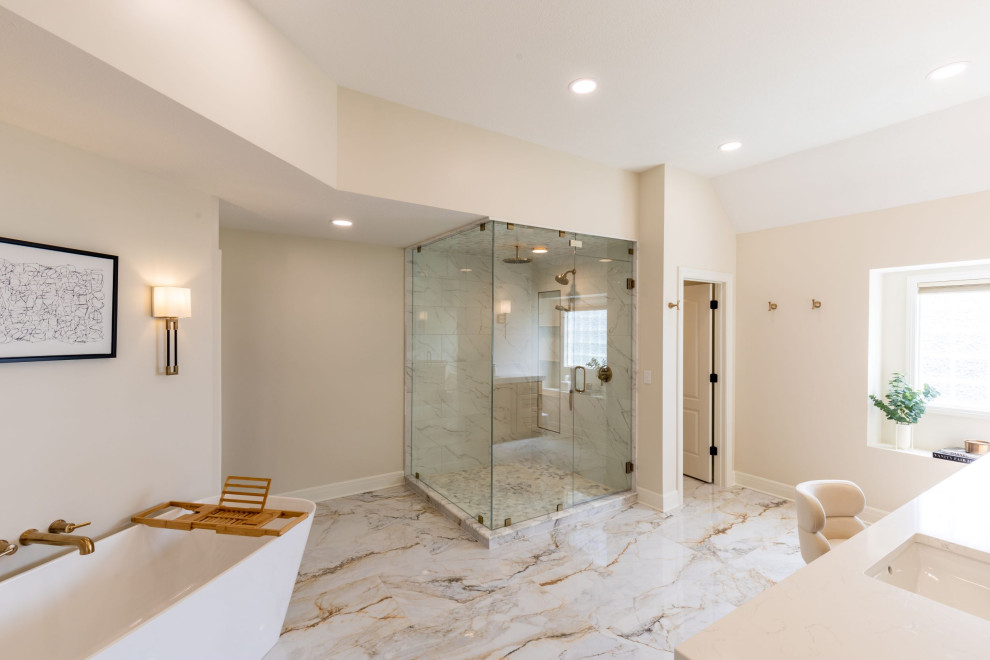 Modern Luxurious Primary Bath Remodel Modern Bathroom Kansas City