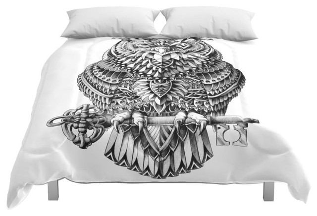 Great Horned Owl Comforter Contemporary Comforters And