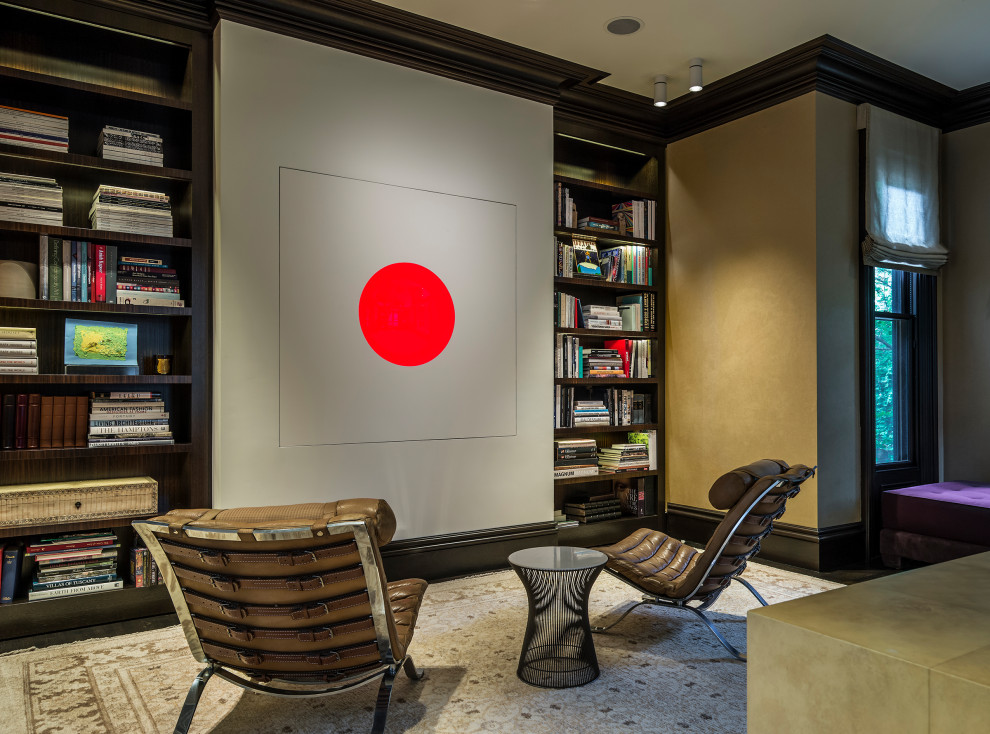 Design ideas for a contemporary home office in Boston.