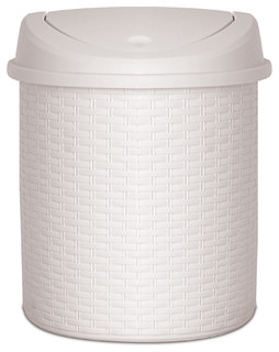 Palm Luxe Swing Top Trash Can, 22 Quart, White