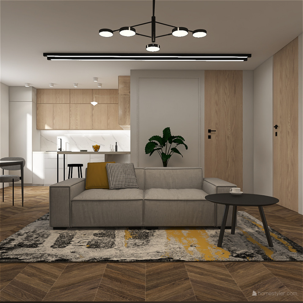 Современная трехкомнатная квартира с элементами неоклассики