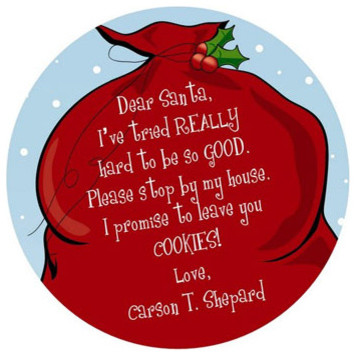 Children's Christmas Tableware: Dear Santa Personalized Melamine Plate