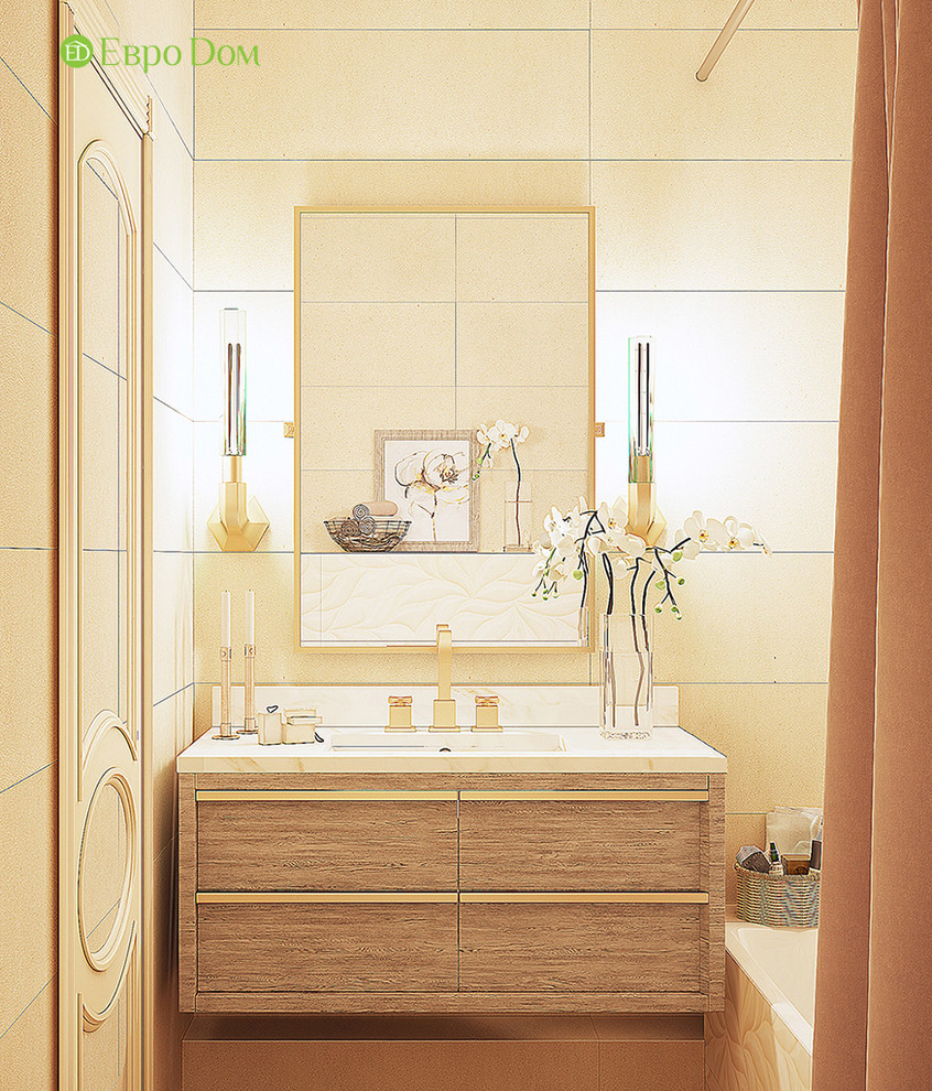 Дизайн трехкомнатной квартиры 81 кв. м в стиле неоклассика. Фото проекта