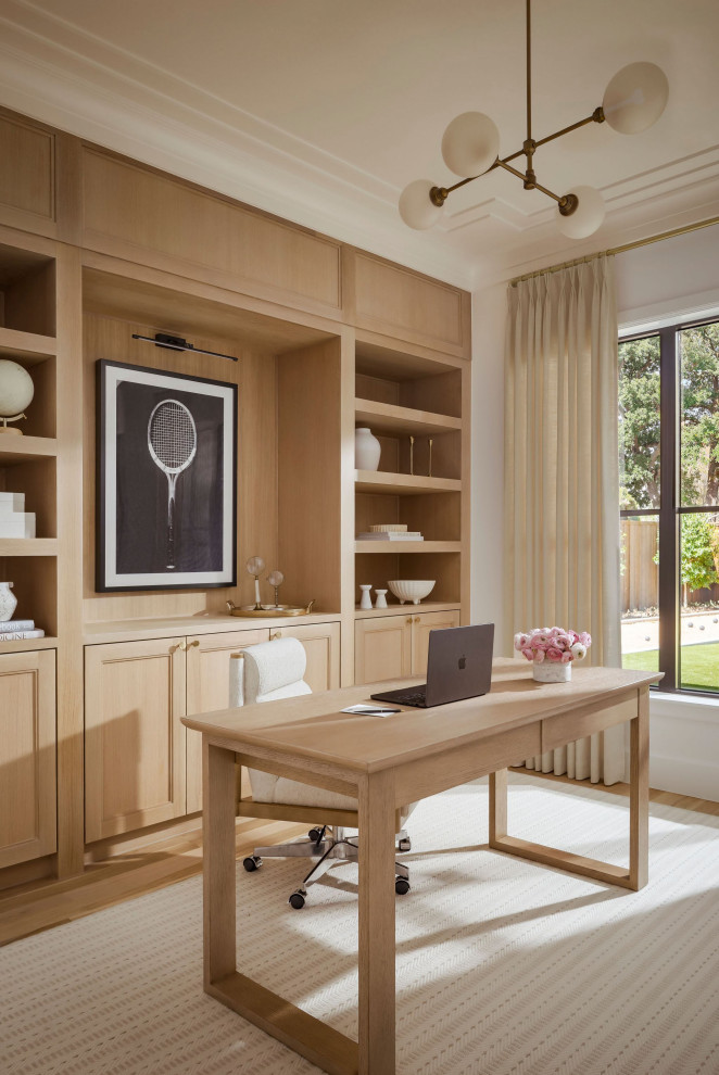 Home office - transitional home office idea in Dallas
