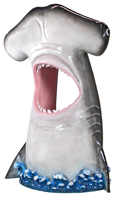 Resin Animal Head Statue Shark Head Sculpture Garden Yard Lawn Ornaments