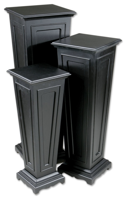 Matte Black Keir Set of 3 Classic Styling Plant Stands