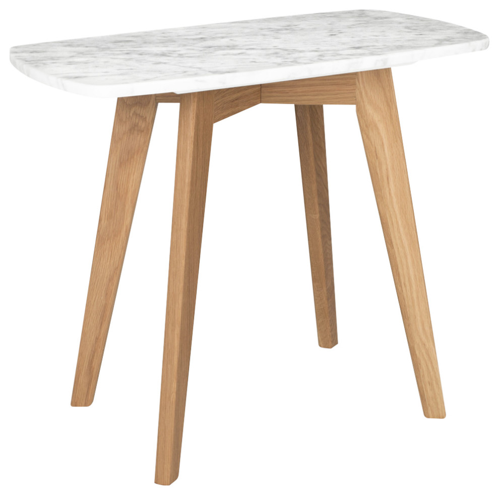 Poly and Bark Riley Marble Rectangle End Table Midcentury Side