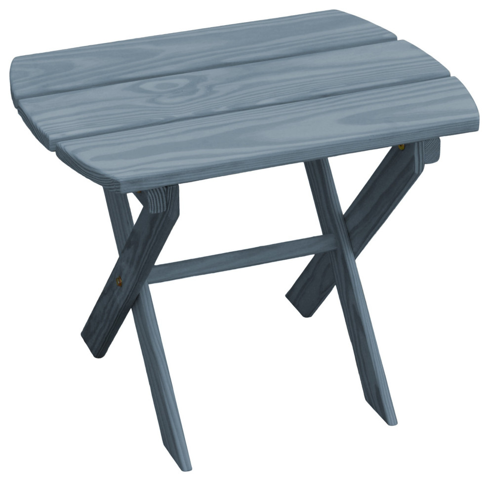 Pressure Treated Pine Folding End Table, Gray Stain