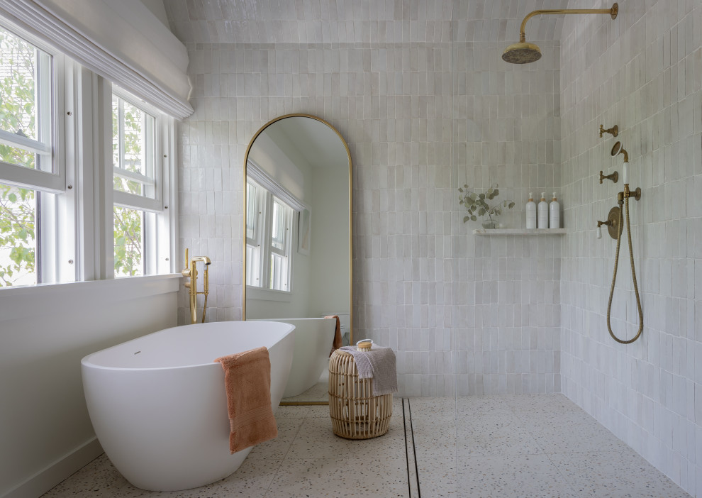 Beach style bathroom photo in Providence