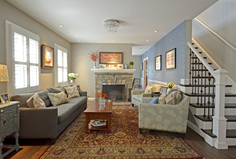 Design ideas for a transitional living room in DC Metro.