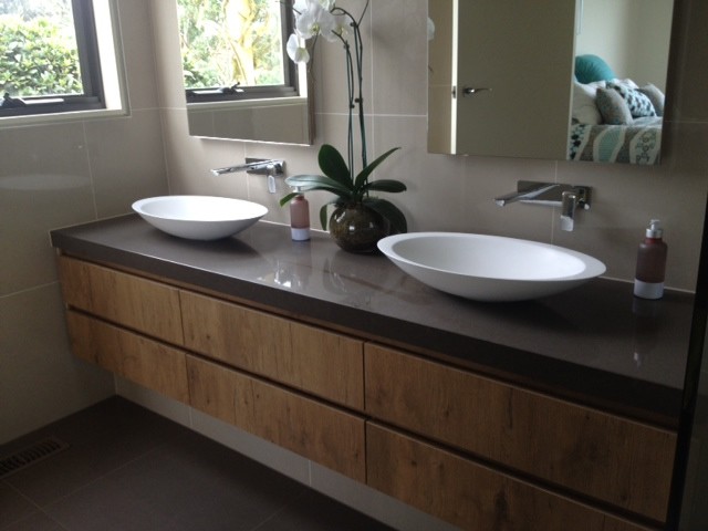 Ensuite's beautiful double basins - Contemporary - Bathroom - Melbourne ...