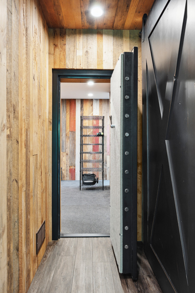 Basement - rustic basement idea in Minneapolis