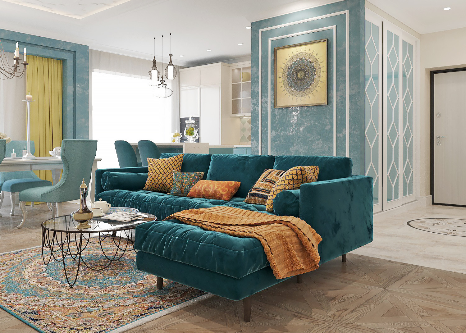 Гостиная с кухней-столовой. г. Челябинск.