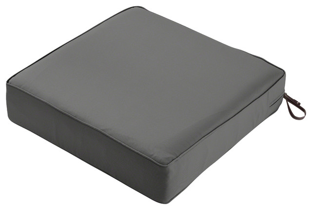 Square Patio Lounge Seat Cushion, Light Charcoal Gray, 25"x25"x5"