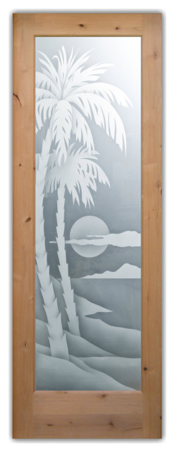 Pantry Door - Palm Sunset - Alder Knotty - 24" x 80" - Book/Slab Door