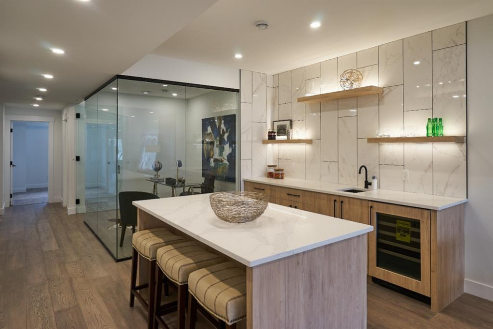 Minimalist kitchen photo in Calgary